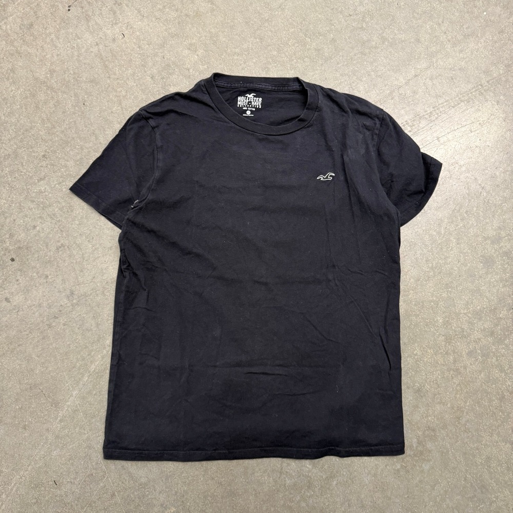Hollister Mens Must-Have Collection Cotton Crewneck T-Shirt Black Medium Logo
